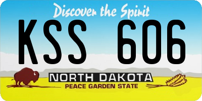 ND license plate KSS606