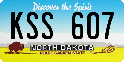 ND license plate KSS607