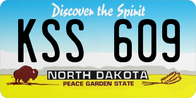 ND license plate KSS609