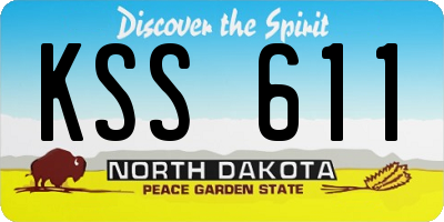 ND license plate KSS611