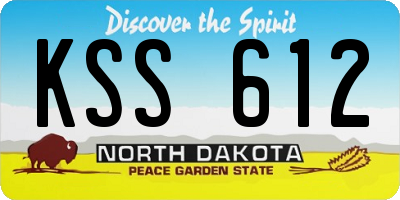 ND license plate KSS612