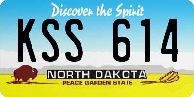 ND license plate KSS614