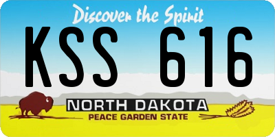 ND license plate KSS616