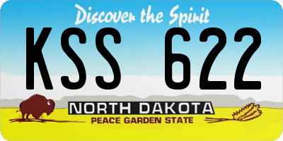 ND license plate KSS622