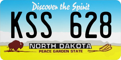 ND license plate KSS628
