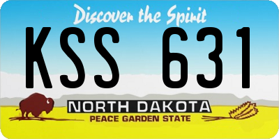 ND license plate KSS631