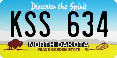 ND license plate KSS634