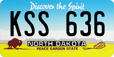 ND license plate KSS636