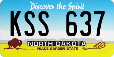 ND license plate KSS637