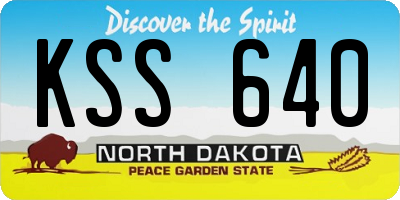 ND license plate KSS640