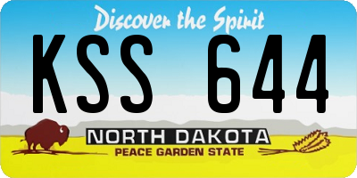 ND license plate KSS644