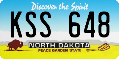 ND license plate KSS648