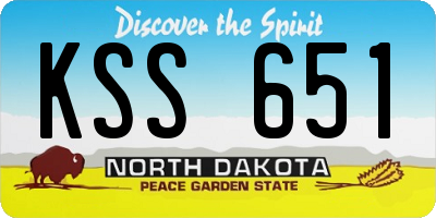 ND license plate KSS651