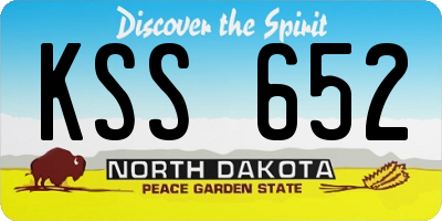 ND license plate KSS652