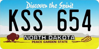 ND license plate KSS654