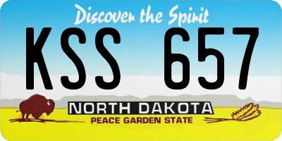ND license plate KSS657