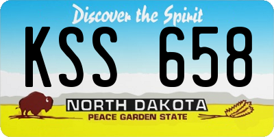 ND license plate KSS658
