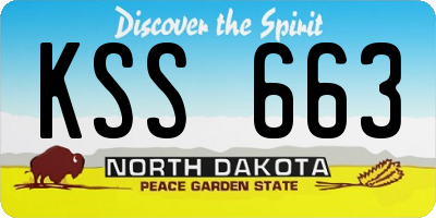 ND license plate KSS663