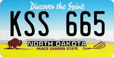 ND license plate KSS665