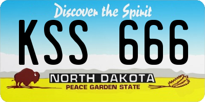 ND license plate KSS666