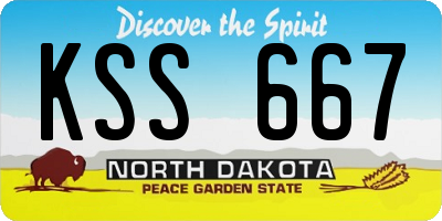 ND license plate KSS667