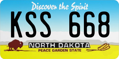 ND license plate KSS668