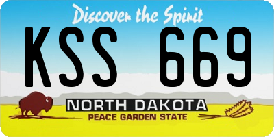 ND license plate KSS669