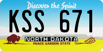 ND license plate KSS671