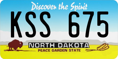 ND license plate KSS675