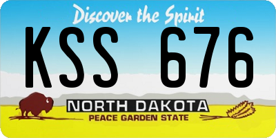 ND license plate KSS676