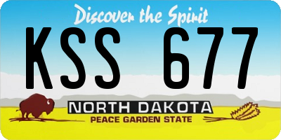 ND license plate KSS677