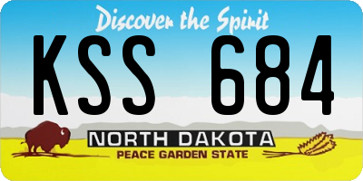ND license plate KSS684