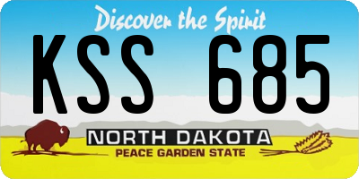 ND license plate KSS685