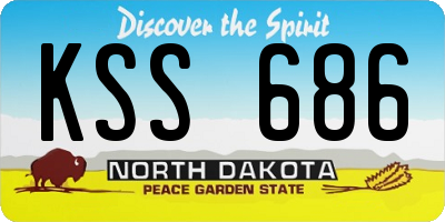 ND license plate KSS686