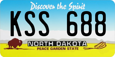 ND license plate KSS688