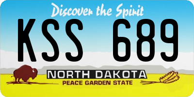 ND license plate KSS689