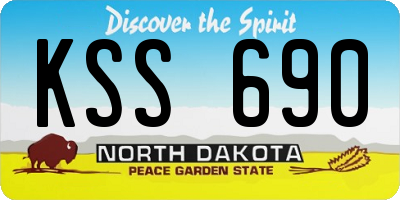 ND license plate KSS690