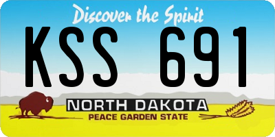 ND license plate KSS691