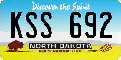 ND license plate KSS692