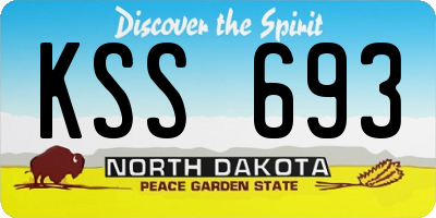 ND license plate KSS693