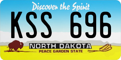 ND license plate KSS696