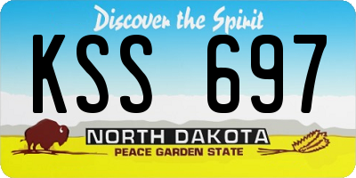 ND license plate KSS697