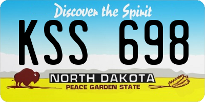 ND license plate KSS698