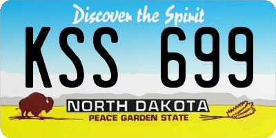 ND license plate KSS699