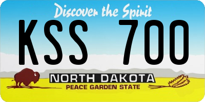 ND license plate KSS700