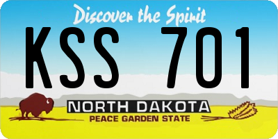 ND license plate KSS701