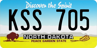 ND license plate KSS705