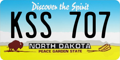 ND license plate KSS707