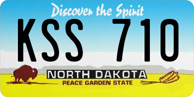 ND license plate KSS710