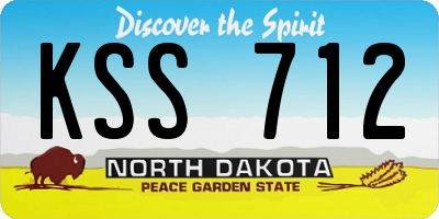 ND license plate KSS712